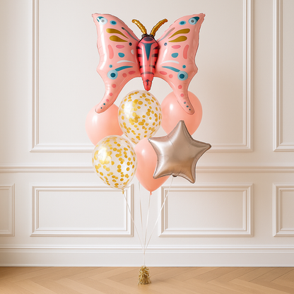 Cute Pink Butterfly Foil Balloon