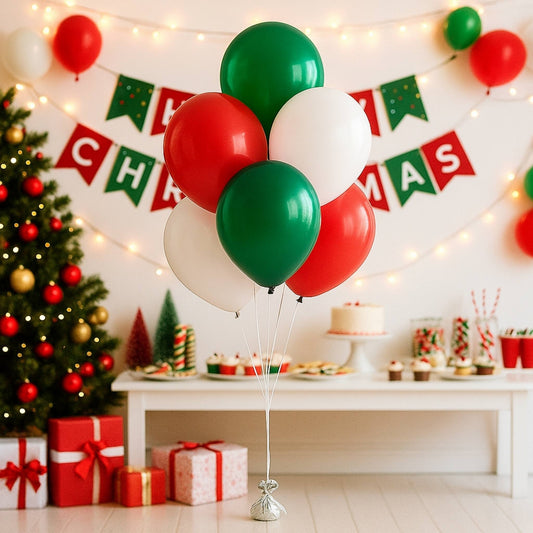 Cute little helium Christmas balloon bouquet of 7