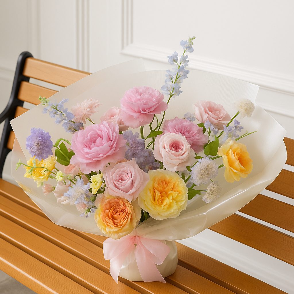 Bright and colorful sunshine fresh flower bouquet