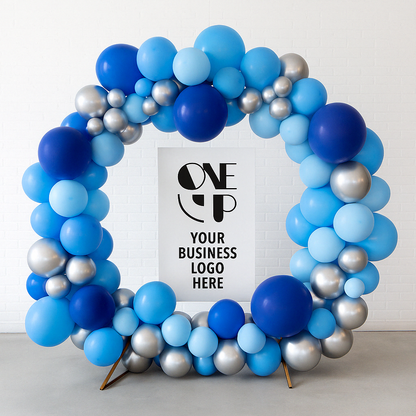 Custom Corporate Circle Frame Backdrop with Logo Signage
