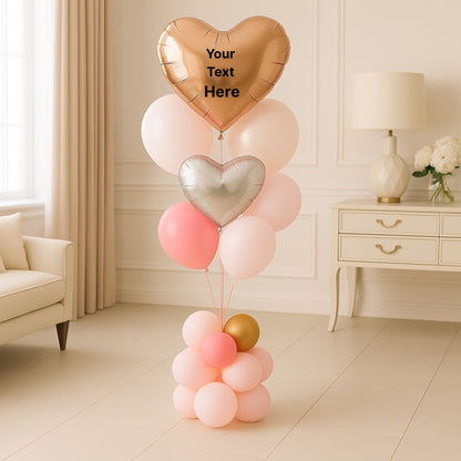 Custom Text Rose gold pink mother's day luxe balloon bouquet