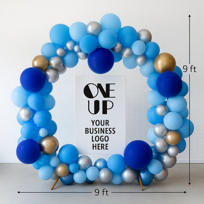 Custom Corporate Circle Frame Backdrop with Logo Signage
