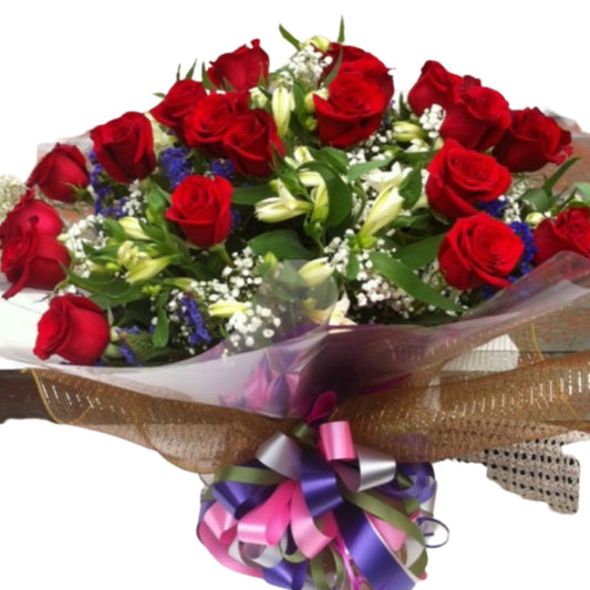 24 Red Roses Bling Dimond Flower Bouquet - Flower Expression