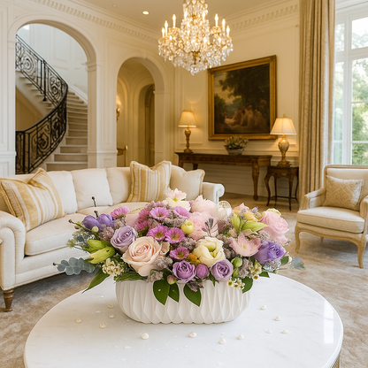 Pastel Flower Jungle Fresh Flower Vase Arrangement