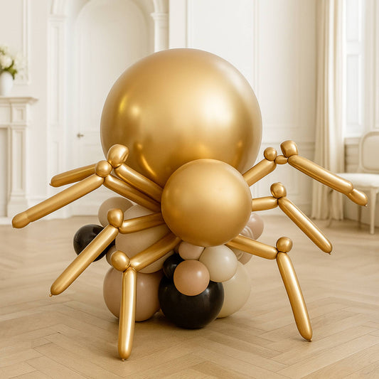 Halloween Inflated Gold Super King Spider Balloon Column