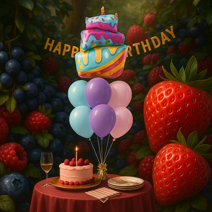 Helium filled Sprinkle Birthday Cake Foil Balloon