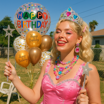 Trendy Happy Birthday Confetti Bubble Balloon Bouquet