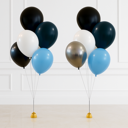 Navy Blue Classic Helium Balloon Bouquet of 5 - 2 Sets