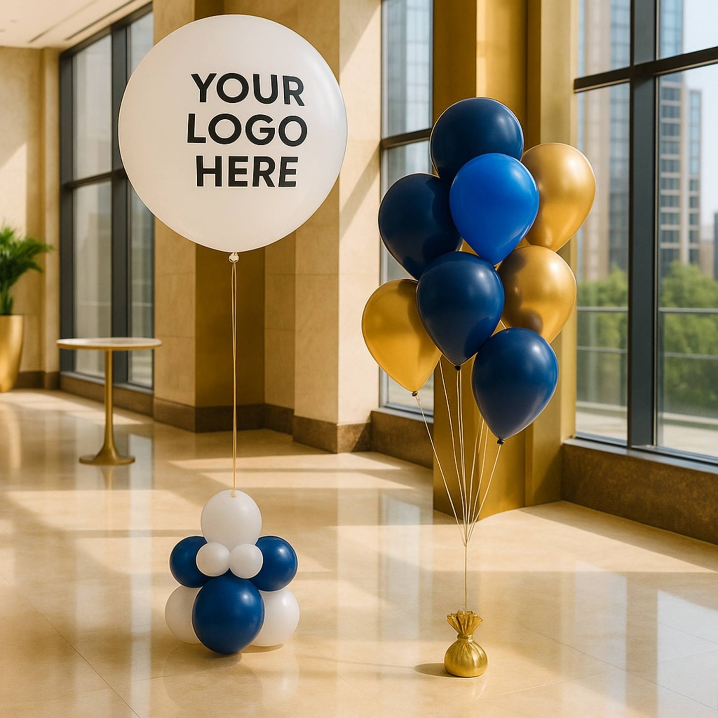 Celebrate Blue Helium Latex Balloon Bouquet of 7