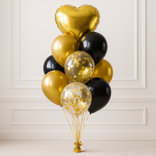 Gold Love Helium Balloon Bouquet