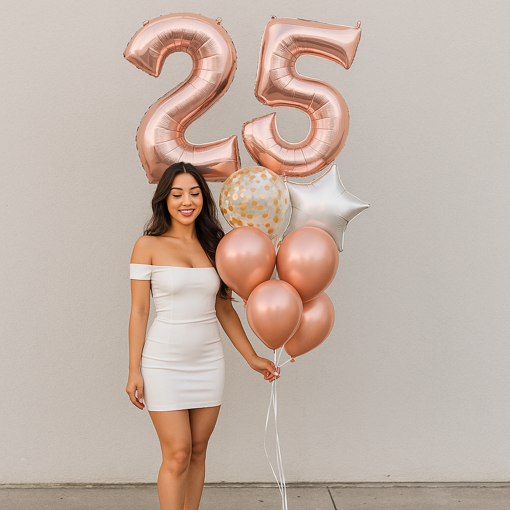 Pick An Age - Rose Gold Confetti