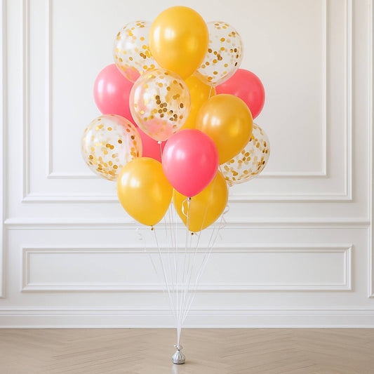 Sunny side party helium balloon bouquet of 16