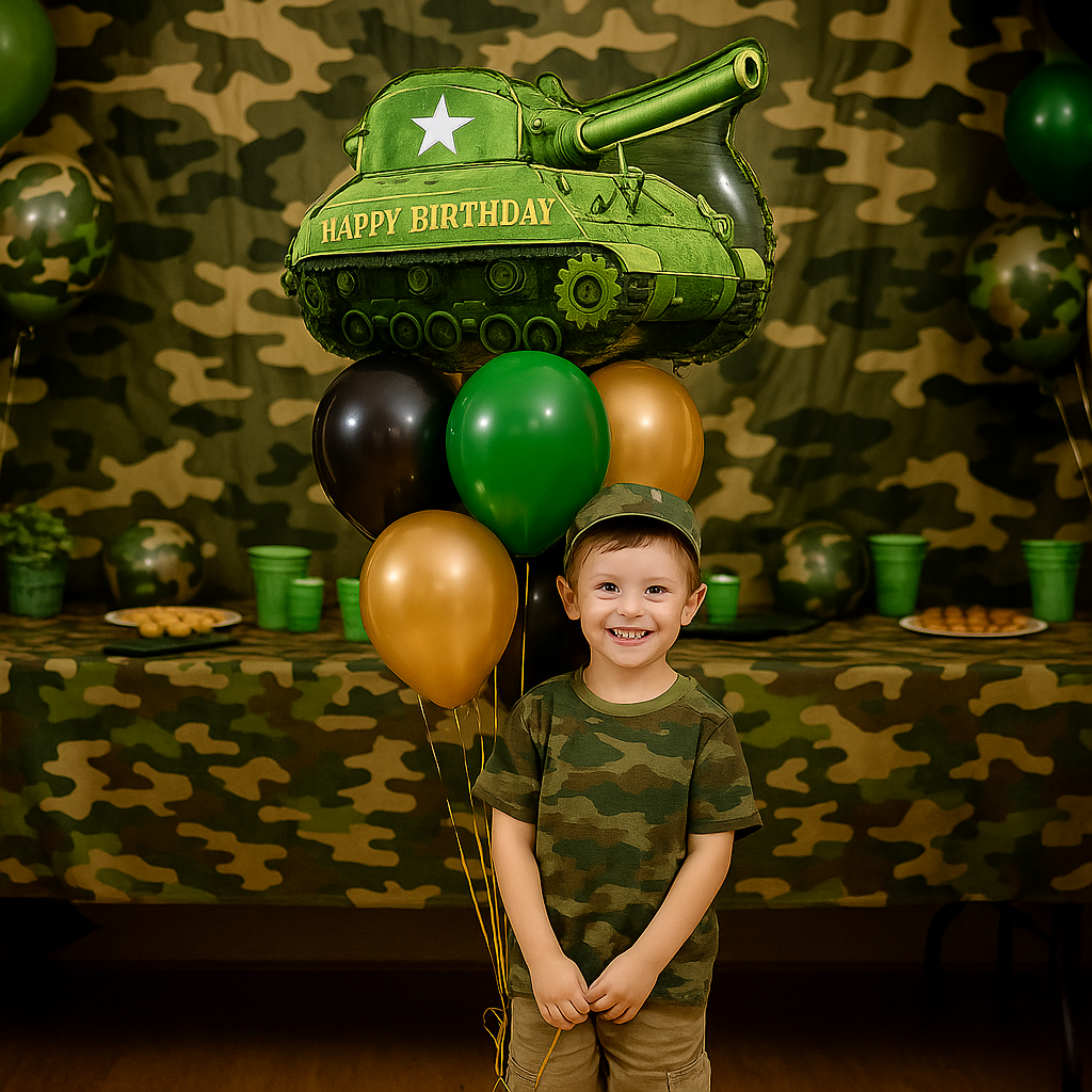 Army Green Tank Foil Balloon