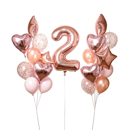 Twinkle Twinkle Rose Gold Splash Birthday Balloon Set