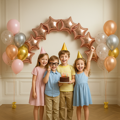 Helium Star Arch Pink Princess Mini Balloon Photo Set