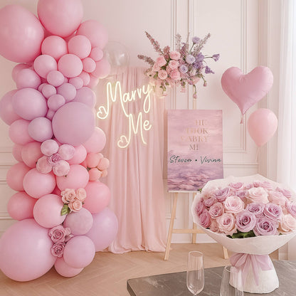 Luxury Proposal Marry Me Fresh Flower and Balloons Backdrop Package