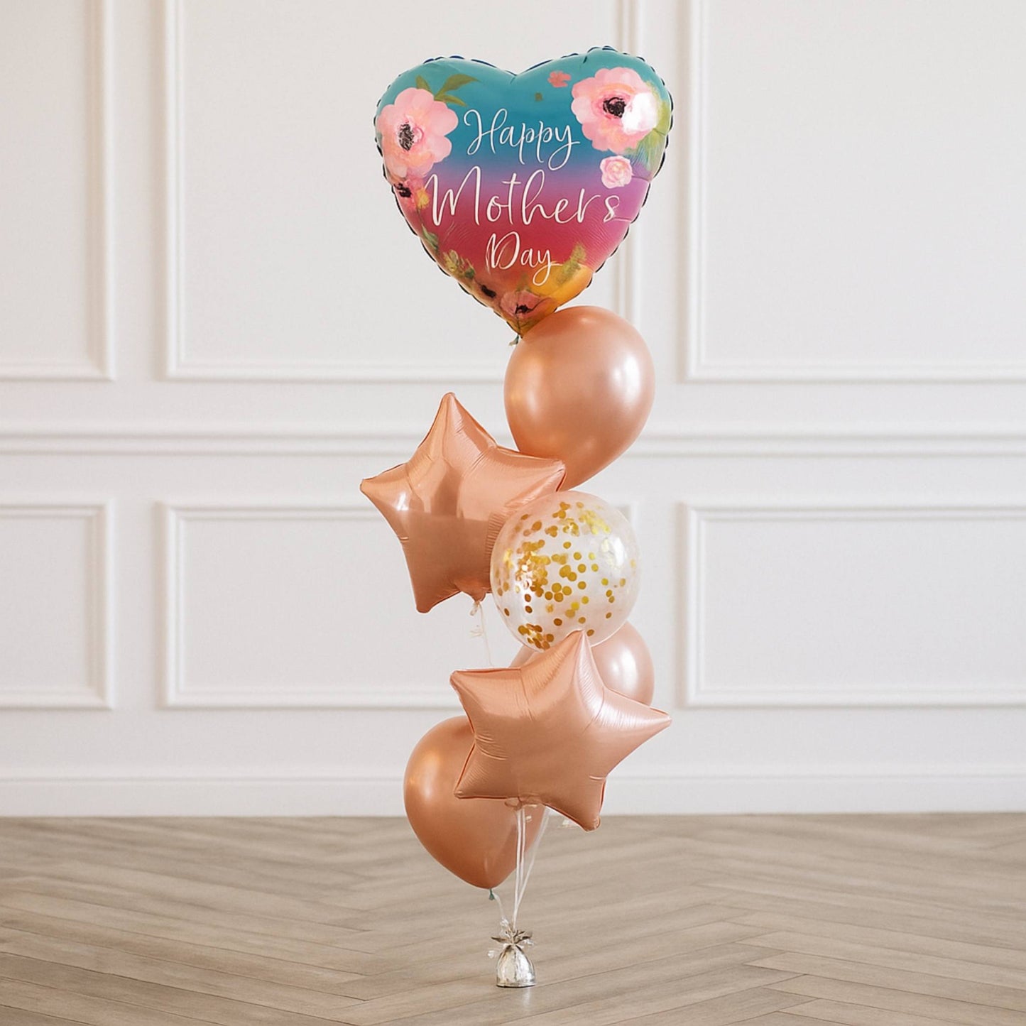 Mother's day classic foil star rose gold balloon bouquet