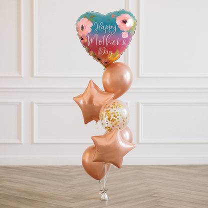 Mother's day classic foil star rose gold balloon bouquet
