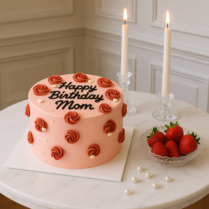 Mother's day Simple Message Writing Cake