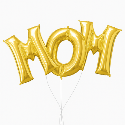 Mother's Day Jumbo Helium Gold Letters Mom Foil Balloons