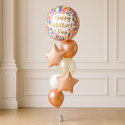 Mother's Day Rose Gold Classic Helium Balloon Bouquet
