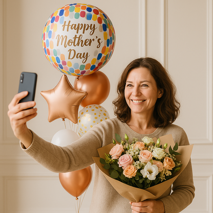 Mother's Day Rose Gold Classic Helium Balloon Bouquet