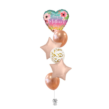 Mother's day classic foil star rose gold balloon bouquet