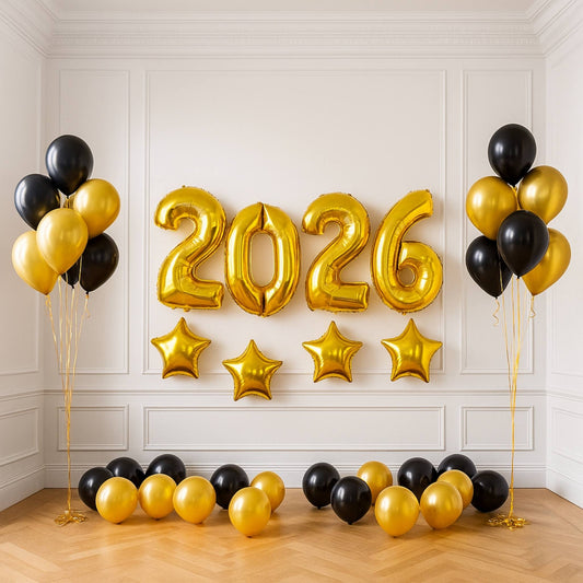 2026 New Year Helium and Air filled Balloon Set