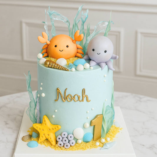 Kids Birthday Fun Ocean Theme Custom Cake