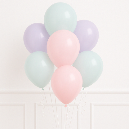 Sweet Summer Pastel Party Helium Latex Balloon Bouquet of 7