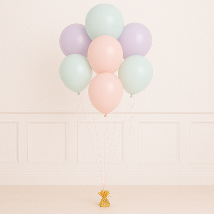 Sweet Summer Pastel Party Helium Latex Balloon Bouquet of 7