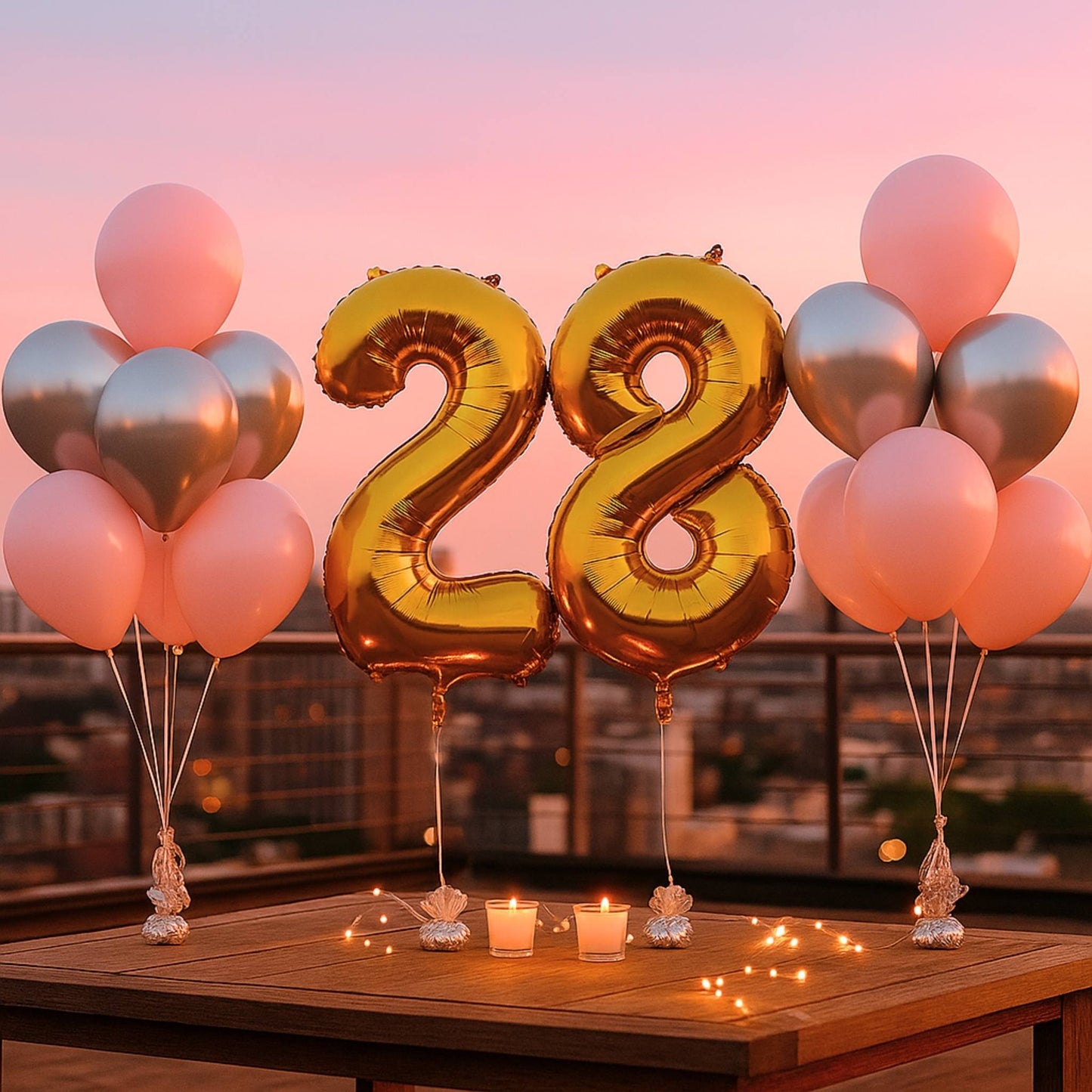 Solid Colour Balloon Bouquet of 7 Helium filled