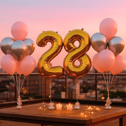 Solid Colour Balloon Bouquet of 7 Helium filled