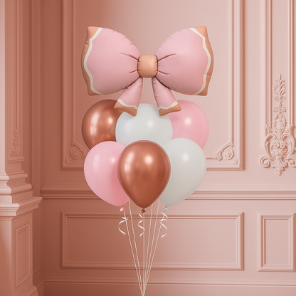 Bowknot Pink foil balloon Helium Filled Bouquet