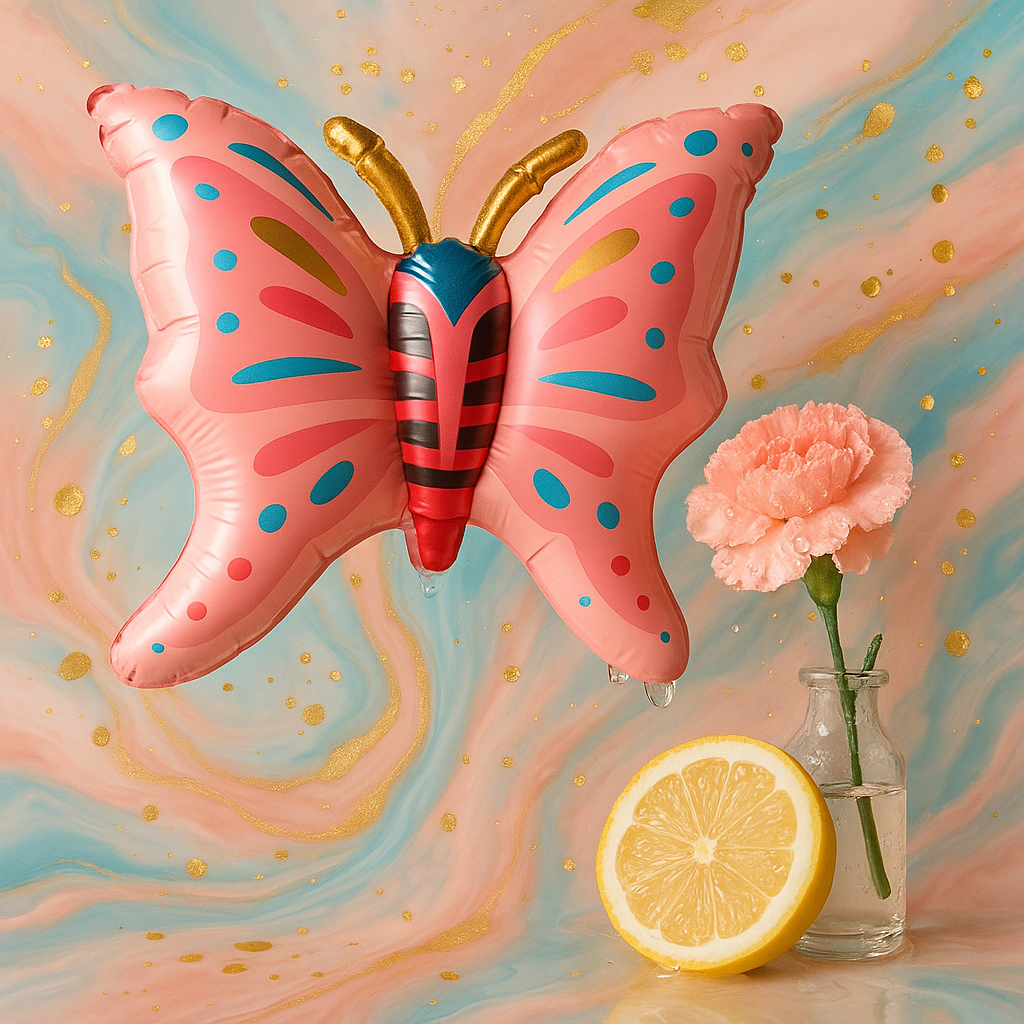Cute Pink Butterfly Foil Balloon