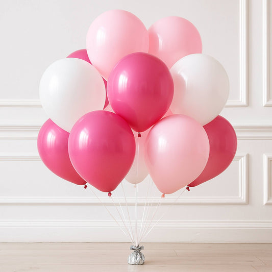 Pretty in pink helium balloon bouquet of  15