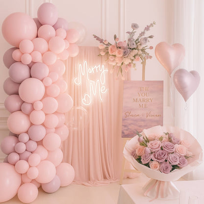 Luxury Proposal Marry Me Fresh Flower and Balloons Backdrop Package