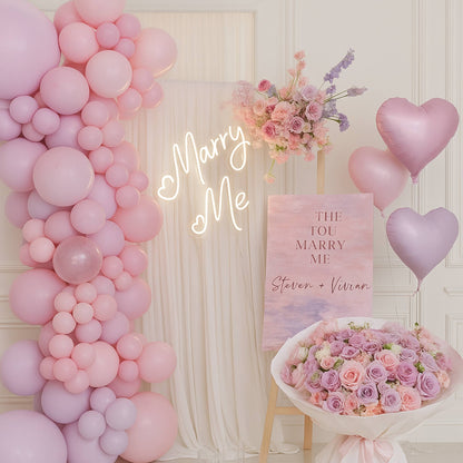 Luxury Proposal Marry Me Fresh Flower and Balloons Backdrop Package