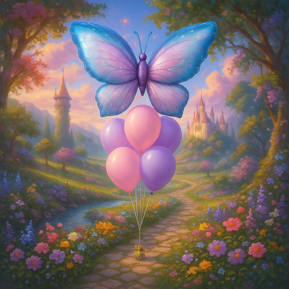 Cute Fairytale Helium Pastel Butterfly Balloon Bouquet