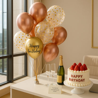 Crystal Clear Luxury Happy Birthday Balloon Bouquet