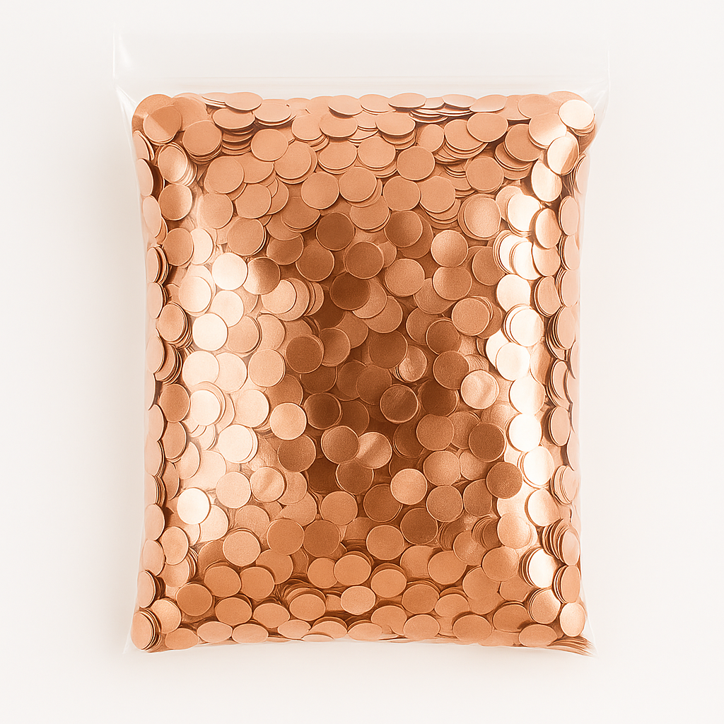 1cm Metallic Confetti - Rose Gold (200g)