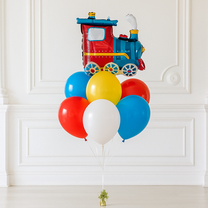 Old Century Train Foil Helium Balloon Bouquet
