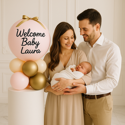 Customized Welcome Baby Bubble Balloon Pedestal Balloon