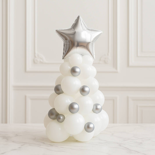 Christmas Tree White Balloon Table Centerpiece
