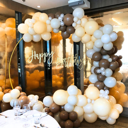 Blush Natural Tone Circle Frame Balloon Backdrop Decoration