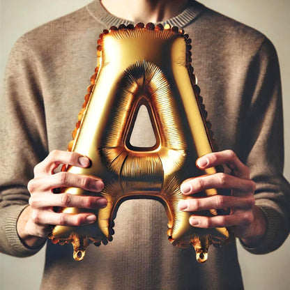Letter I Gold Foil Balloon, 13-in, Air-Filled for Birthday/Graduation/Baby Shower/Wedding