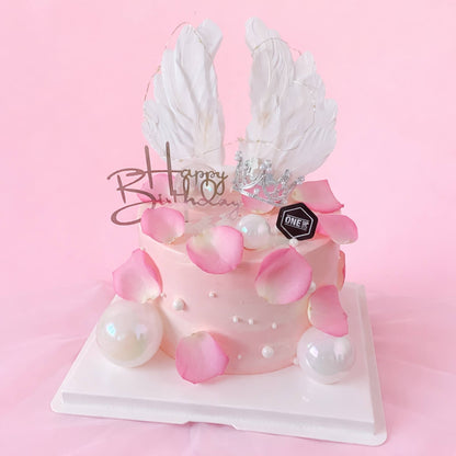 Pink Princess Feather Insta Cake