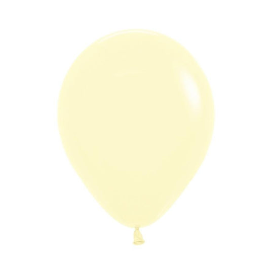11 inch Pastel Matte Yellow latex balloon helium filled