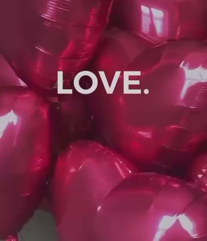 Classic Dozen Valentines 24 inch Helium Red Heart Ceiling Balloons