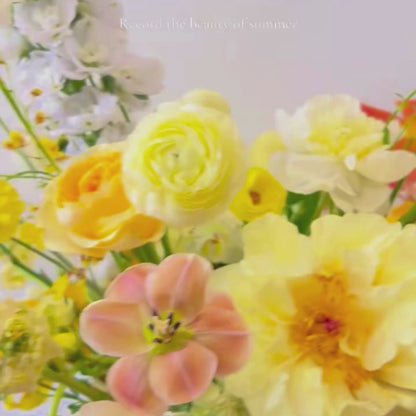 Bay Shores Fresh Flower Table Centre Piece (Front & Back both have flowers)